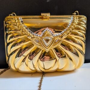 Farnell Paris Vintage Elegant Gold Chain Clutch In VGUC